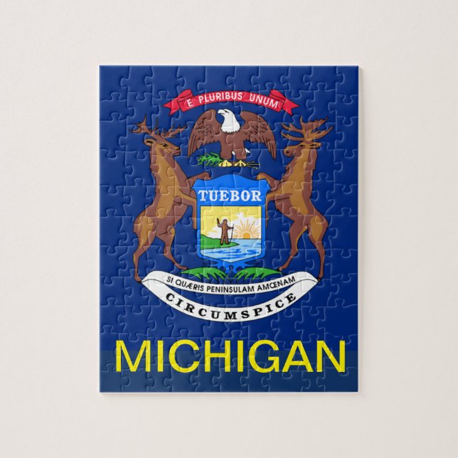 MICHIGAN FLAGGA PUSSEL (Vertikal)