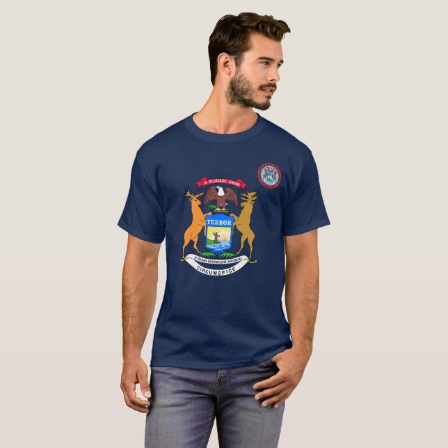 Michigan flagga t shirt (Hel framsida)