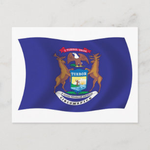 Michigan Flagga vykort