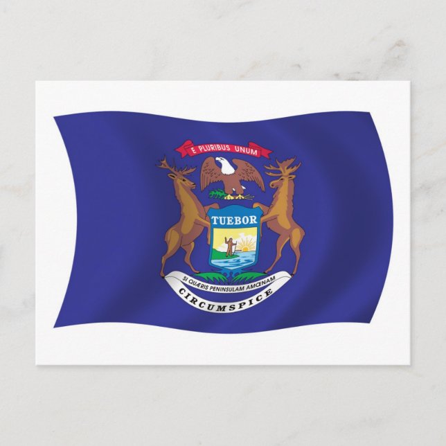 Michigan Flagga vykort (Framsida)