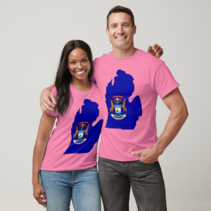 Michigan flaggakarta t-shirt