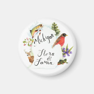 Michigan floror & Faunamagnet Magnet