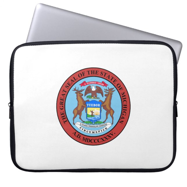 Michigan förseglar flagga för Amerika Laptop Fodral (Framsidan)