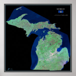 Michigan från den satellit- affischen för utrymme poster
