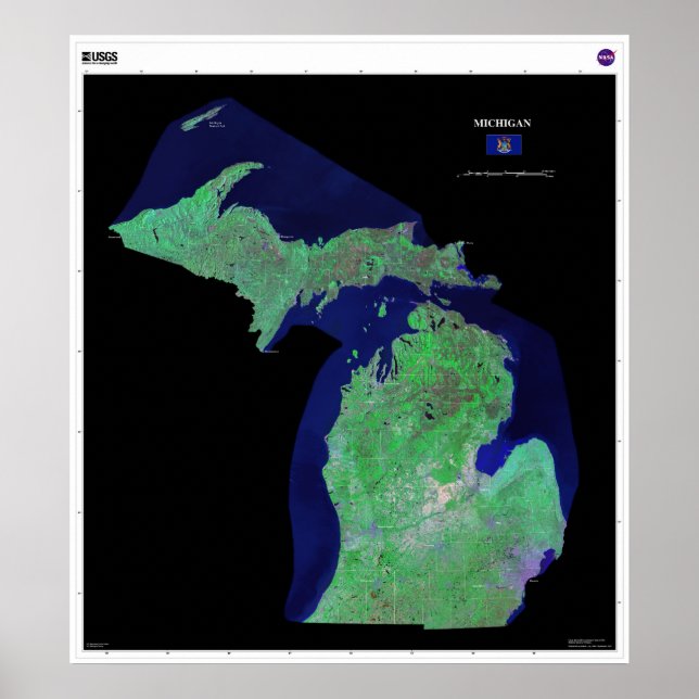 Michigan från rymden Poster (Framsidan)