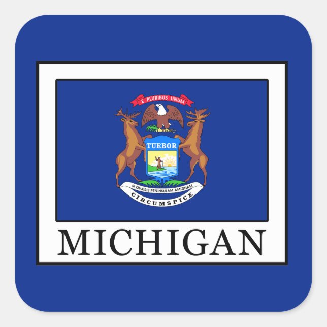 Michigan Fyrkantigt Klistermärke (Framsida)