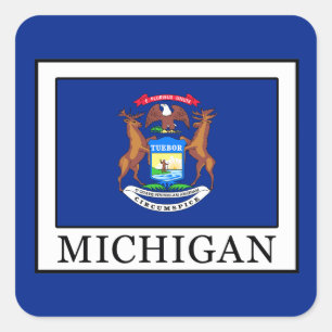 Michigan Fyrkantigt Klistermärke