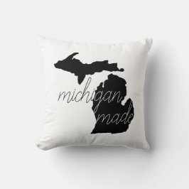 Michigan gjorde typografi med svart Silhouette Kudde