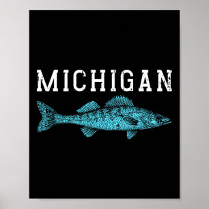 Michigan Gös Fiske Fiskare Angler Mellanvästern Poster
