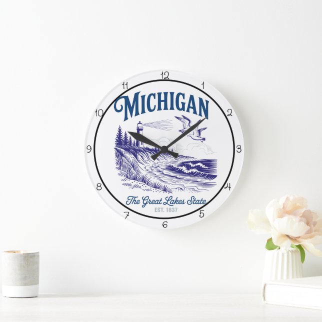Michigan Great Lakes State  Stor Klocka (Hem)