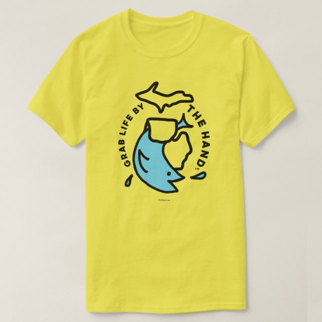 Michigan - "Greb Life by Hand™ Fish T-Shirt" T Shirt (Design framsida)