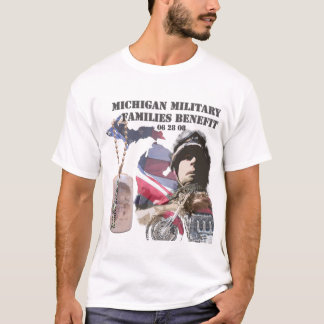 Michigan gynnar militära familjer tee shirt