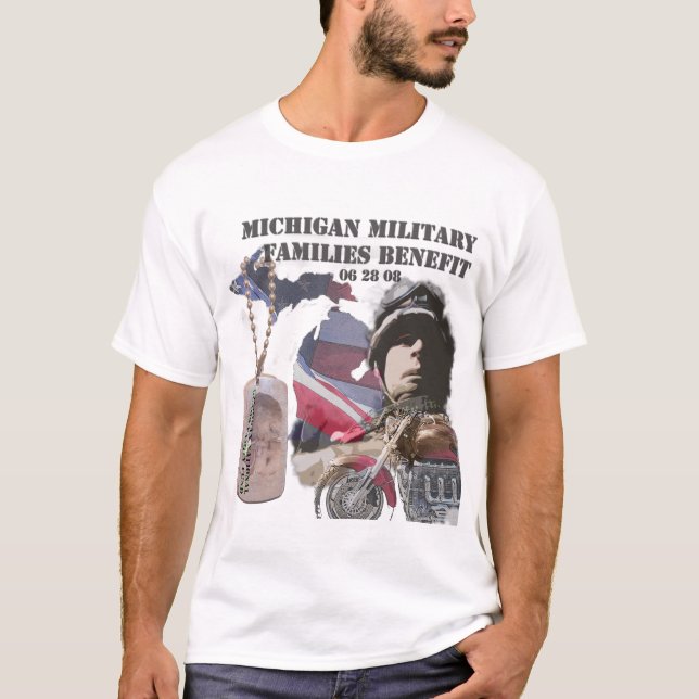 Michigan gynnar militära familjer tee shirt (Framsida)