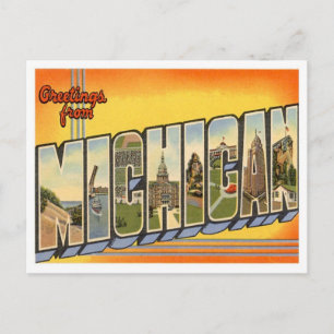 Michigan Hälsning från USA Stater Vykort