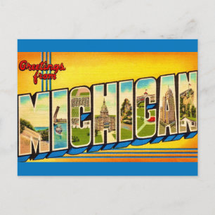 Michigan Hälsning Postcard Vykort