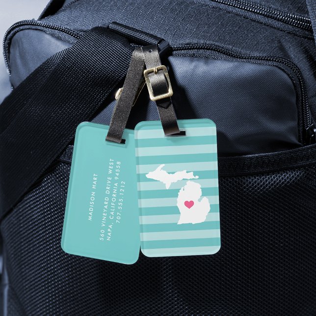 Michigan Heart | Hemstat Bagagebricka (Skapare uppladdad)