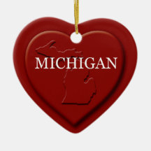 Michigan Heart Karta jul Ornament