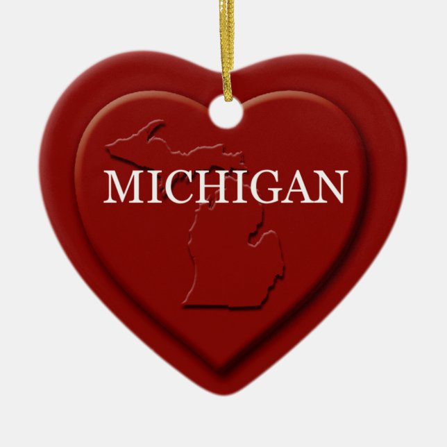 Michigan Heart Karta jul Ornament (Framsidan)