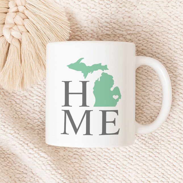 Michigan Hem Mintgrönt Stat Hjärtat Kaffemugg (Skapare uppladdad)