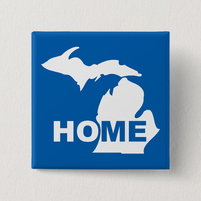 Michigan Hemma Borta Från Stat Knapp Märke Pin (Framsida)