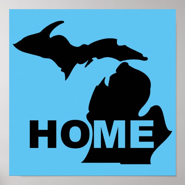 Michigan Hemma Borta Från Stat Poster Skylt (Framsidan)