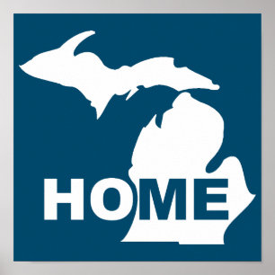 Michigan Hemma Borta Från Stat Poster Skylt