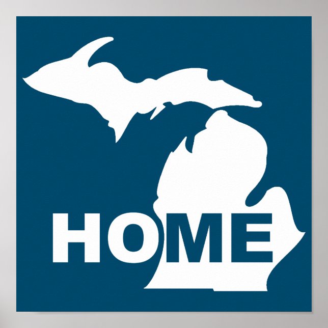 Michigan Hemma Borta Från Stat Poster Skylt (Framsidan)