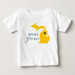 Michigan Hemmaproducerad Blå och Guld T Shirt