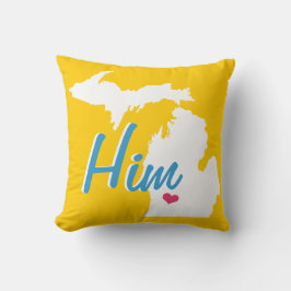 Michigan Him State Groom är valfri Färg Pillow Kudde
