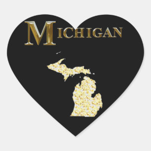 MICHIGAN HJÄRTFORMAT KLISTERMÄRKE