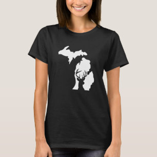 Michigan Hjort Whitetail Home State Midwest Up Nor T Shirt