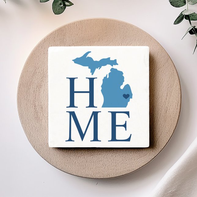 Michigan Home Blue och Navy Anpassningsbar City He Stenunderlägg (Skapare uppladdad)