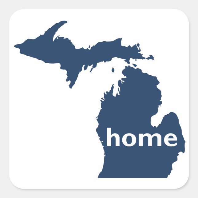 Michigan Home Fyrkantigt Klistermärke (Framsida)
