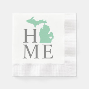 Michigan Home Mint Grönt Anpassningsbar City Heart Pappersservett