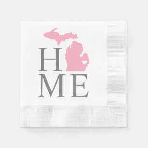 Michigan Home Rosa och Grått Anpassningsbar City H Pappersservett