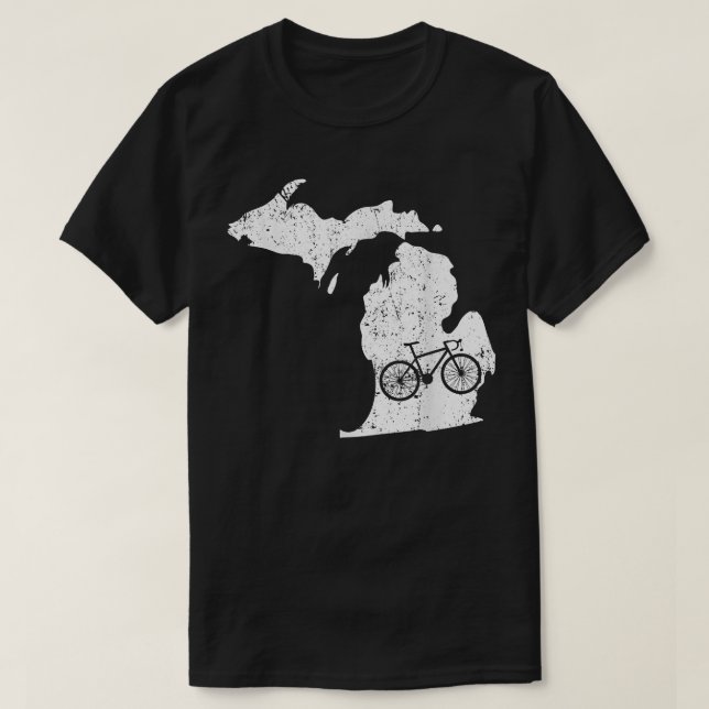 Michigan Home State Bike Cycling & Triathlon Gift T Shirt (Design framsida)