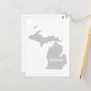 Michigan Home State Grått Michigander Yooper Vykort