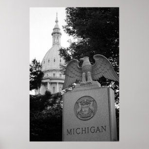 Michigan Huvudstad Byggande Poster