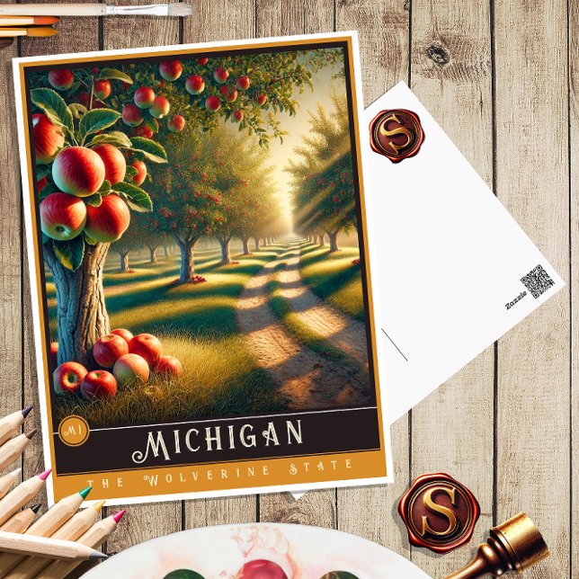 Michigan | Hyper-Realistic State-vykort Vykort (Skapare uppladdad)