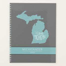 Michigan I Kärlek Blue Grått Silhouette