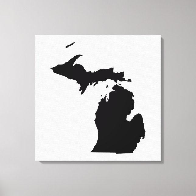 Michigan i svart och vitt canvastryck (Framsida)