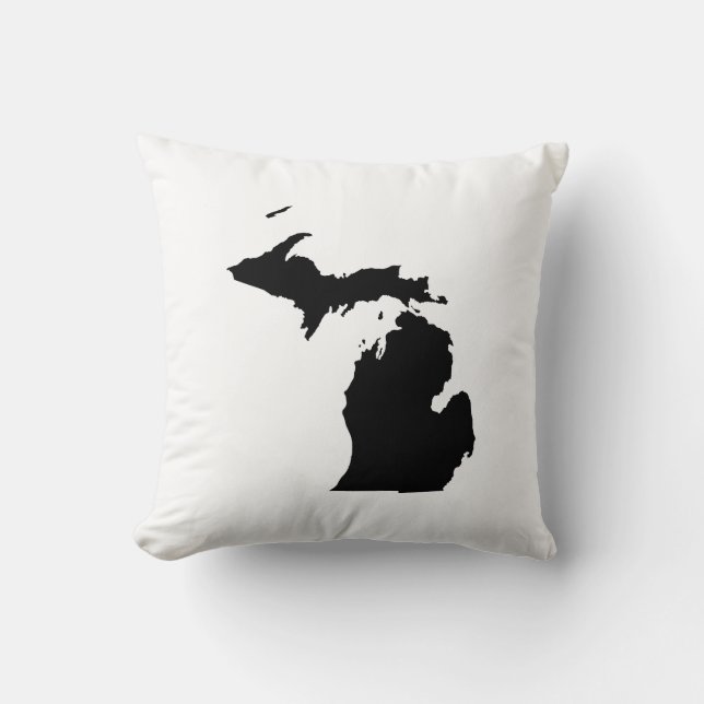 Michigan i svart och vitt kudde (Framsida)
