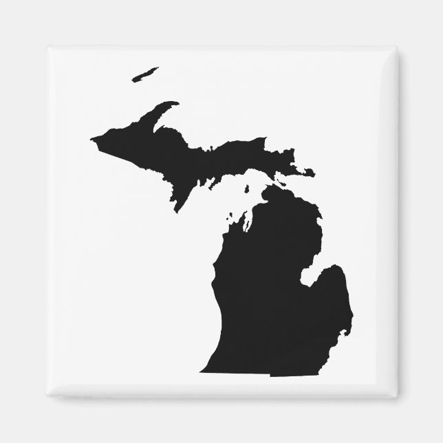 Michigan i svart och vitt magnet (Framsidan)