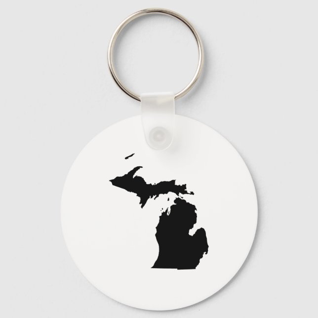 Michigan i svart och vitt nyckelring (Framsida)