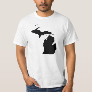 Michigan i svart och vitt t-shirt
