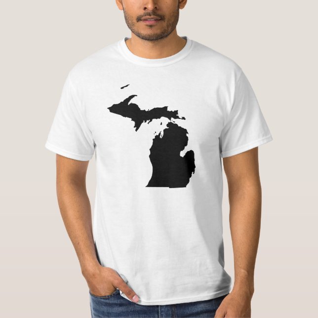 Michigan i svart och vitt t-shirt (Framsida)