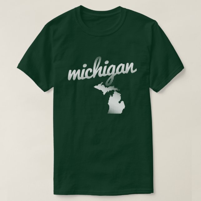 Michigan i vit t-shirt (Design framsida)
