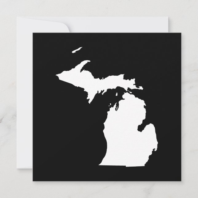 Michigan i vitt och svart inbjudningar (Framsida)