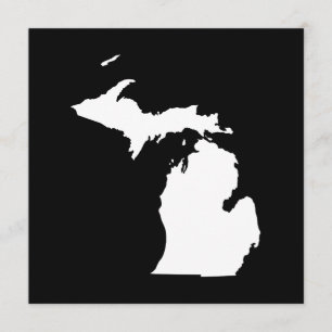Michigan i vitt och svart inbjudningar