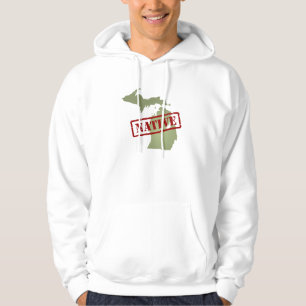 Michigan inföding med den Michigan kartan Sweatshirt Med Luva